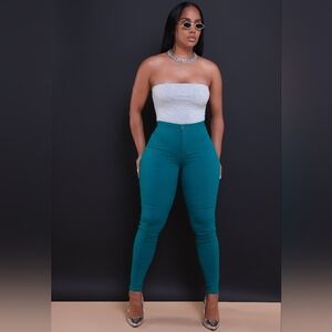 Dark Teal Trouser Jeans sz med